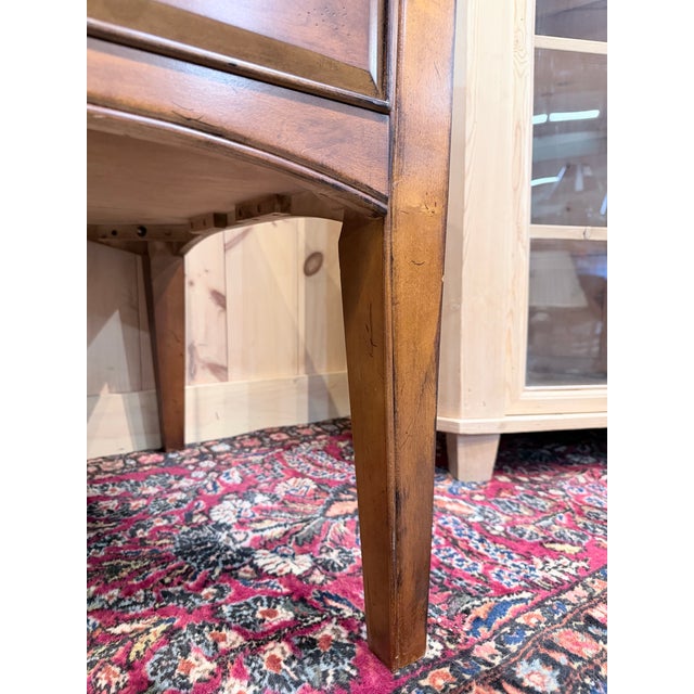 Late 20th Century Hooker Seven Seas Cherry Bow Front Writing Desk For Sale - Image 9 of 11