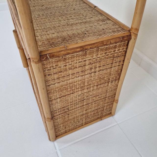 Italian Bamboo and Rattan Cabinet or Bedside Table, 1980s For Sale - Image 15 of 16