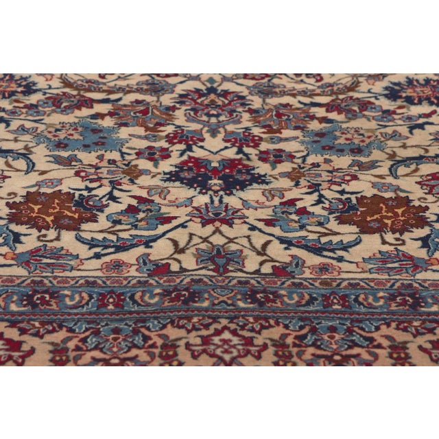 Mid 20th Century Vintage Persian Isfahan Rug - 05'00 X 06'09 For Sale - Image 5 of 9