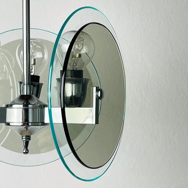 Brown Vintage Art Glass Pendant Lamp by Fontana Arte, 1970s For Sale - Image 8 of 13