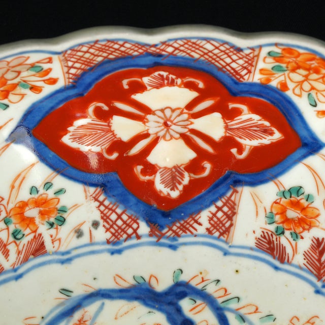 Ceramic Japanese Meiji Period Imari Oval Bowl With Bonsai Design 19th C For Sale - Image 7 of 9