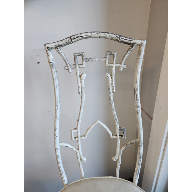 White Cast Aluminum Faux Bamboo Kessler Industries Dining Set, Attributed - 7 Piece Set For Sale - Image 8 of 13