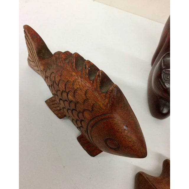 Boho Chic Miniature Wood Animals - Set of 3 For Sale - Image 3 of 11