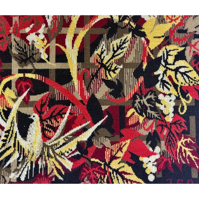 French Textile Art Woven Wool Tapestry by Hervé Lelong, 1960 For Sale - Image 6 of 7