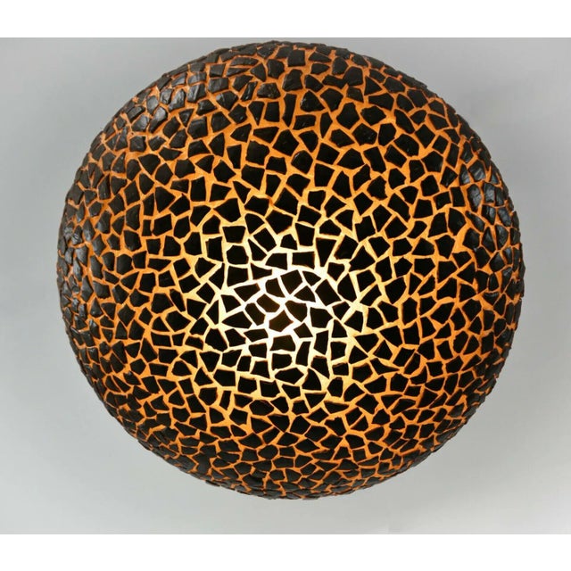 1970s Brown Fiberglass Pendant Lamp, 1970s For Sale - Image 5 of 9