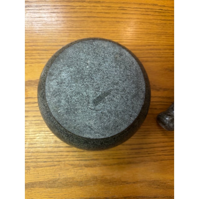 Italian Deep Grey Polished Marble Giant Mortar bowl and Pestle. Mortar and pestle set has been used for thousand of years...