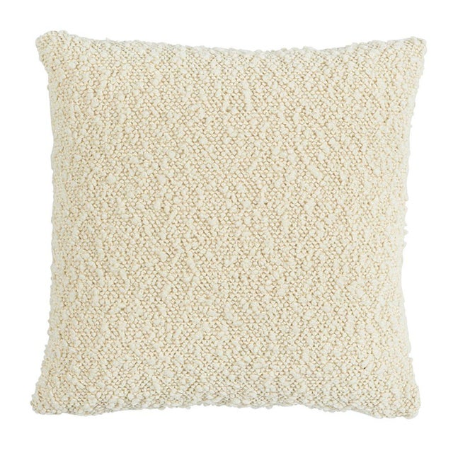 This pillow features Margarete with a Knife Edge finish. Margarete in ivory redefines bouclé. Woven with a superior yarn...