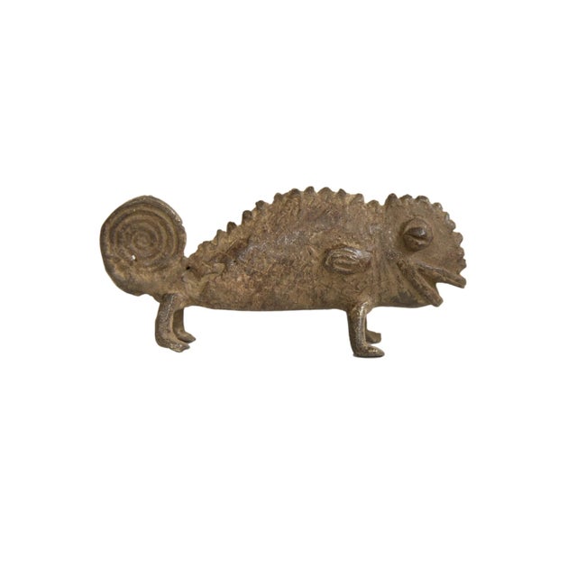 Mid 20th Century Vintage African Bronze Chameleon For Sale - Image 5 of 5