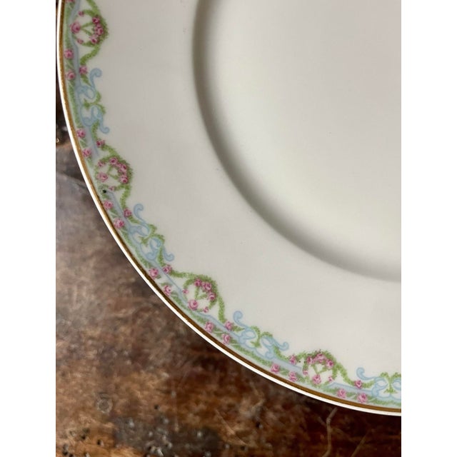 Set of Eleven (11) Limoges France Pink and Green Floral Plates for Marshall Fields For Sale - Image 10 of 10