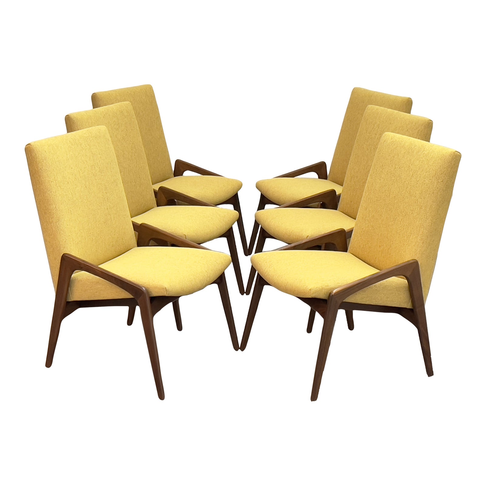Set of Six Mid Century Modern Dining Chairs by Glenn of California