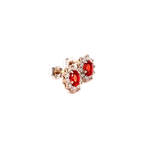 Natural Sapphire Diamond Stud Earrings 14k Gold 0.90 TCW Certified For Sale In New York - Image 6 of 10