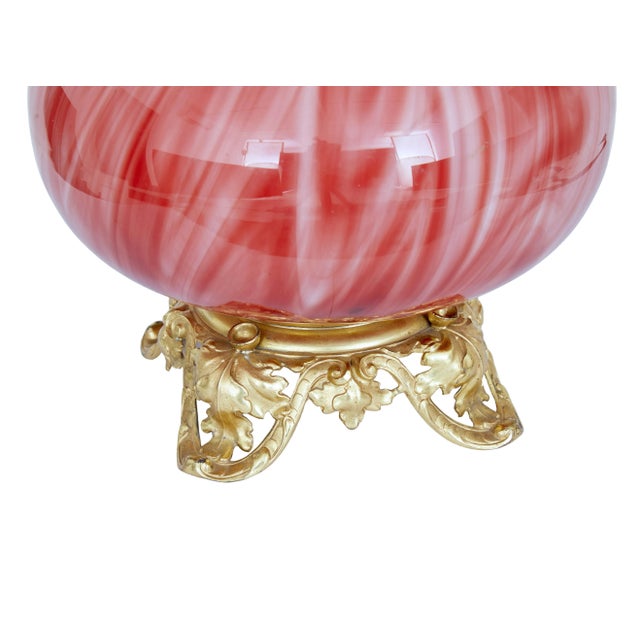Pink French Art Glass Vase with Ormolu Mounts, 1930s For Sale - Image 8 of 11