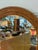 Wood Italian Mid 20th Century Burnt Bamboo Rattan Round Layered Mirror For Sale - Image 7 of 8