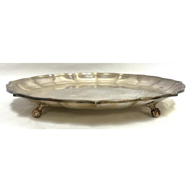 Shabby Chic Vintage International Silver Co. Silverplate Footed Tray For Sale - Image 3 of 12