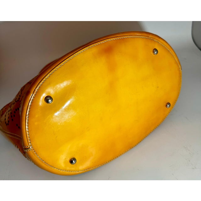 Chanel Patent CC Perforated Tote Bag Has a metal CC logo hanging from Chain You can use for Beach too date code 10594613...