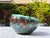 Mid-Century Modern Vintage 1970s Tony Evans Signed Raku Pottery Centerpiece Bowl – Iridescent Peacock & Copper Luster (#73) For Sale - Image 3 of 12