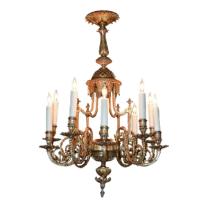 1940s French Bronze Chandelier