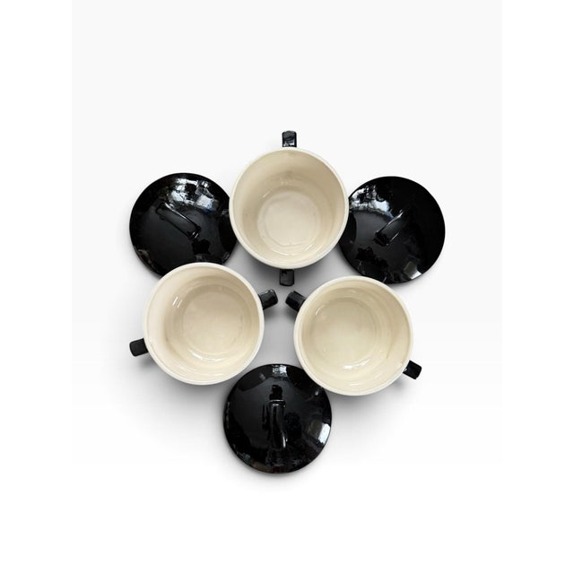 Vintage Mid Century Modern Arnel’s Black & Cream Covered Dishes - Set of 3 For Sale - Image 4 of 5