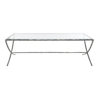 Debbie Rectangle Metal Coffee Table - Silver For Sale