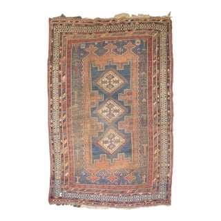 Worn Tribal Afshar Rug, 4'5'' X 6'4'' For Sale