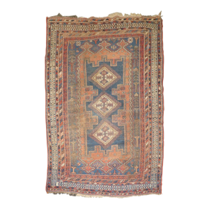 Worn Tribal Afshar Rug, 4'5'' X 6'4''