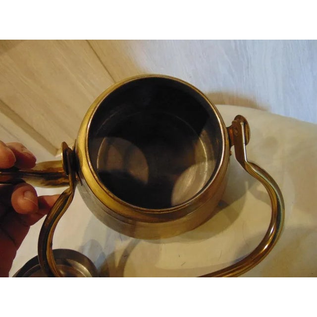 Art Deco Brown Brass Kettle For Sale - Image 4 of 8