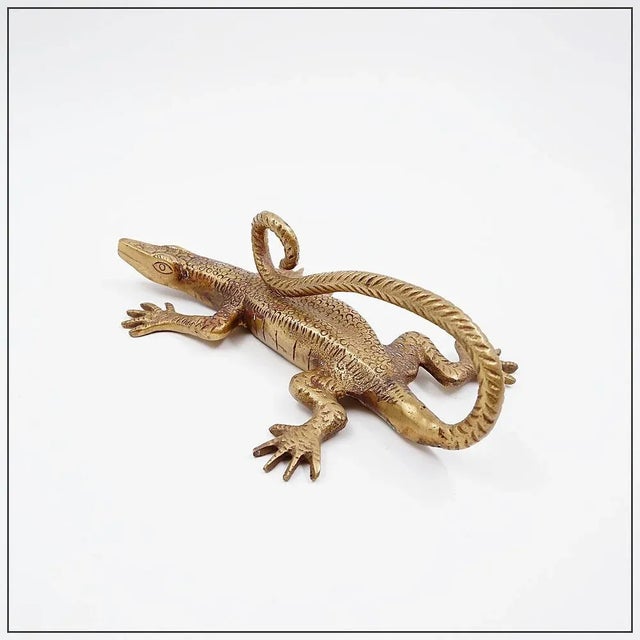 Komodo Lizard Brass Handle For Sale - Image 16 of 16