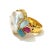 Bochic “Orient” Pearl & Multi Gem Vintage Cluster Ring Set 18k & Silver Size 4.5 For Sale - Image 4 of 5