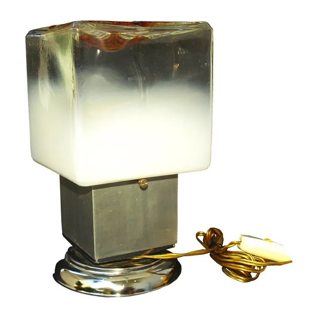 Chromed Metal & Glass Table Lamp by Toni Zuccheri for VeArt, 1970s, in Good conditions. Designed 1970 to 1979 European...