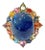 Bochic “Capri” Vintage Blue Sapphire & Multi Sapphire Ring Set In 18K Gold & Sil For Sale