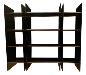 Vintage Metal and Smoked Glass Bookcases, 1970s, Set of 3