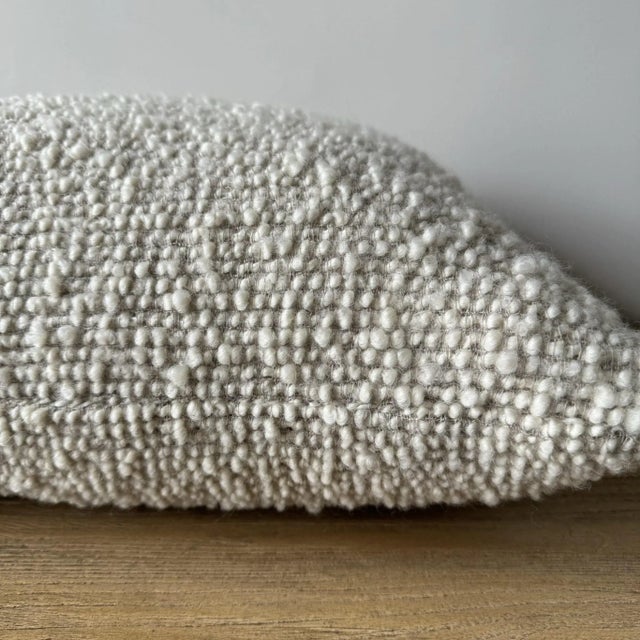 Custom Made Belgium Wool Lumbar Pillow For Sale - Image 4 of 5