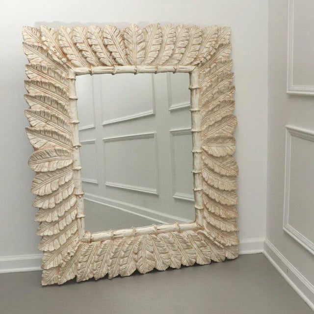 Tropical Palm Tree Leaf Wall Mirror | Chairish