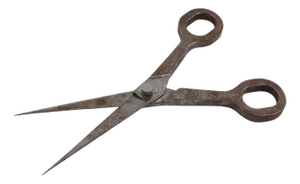 Folk Art Giant Metal Scissors Industrial Store Display Sign, circa 1950