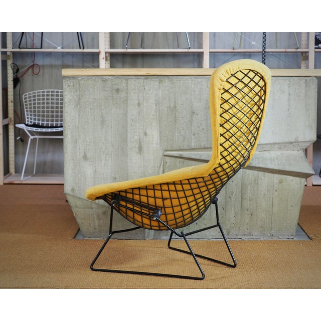 Mid-Century Modern Bertoia Bird Chair in Hopsack Orange by Harry Bertoia for Knoll International, 1990s For Sale - Image 3 of 9