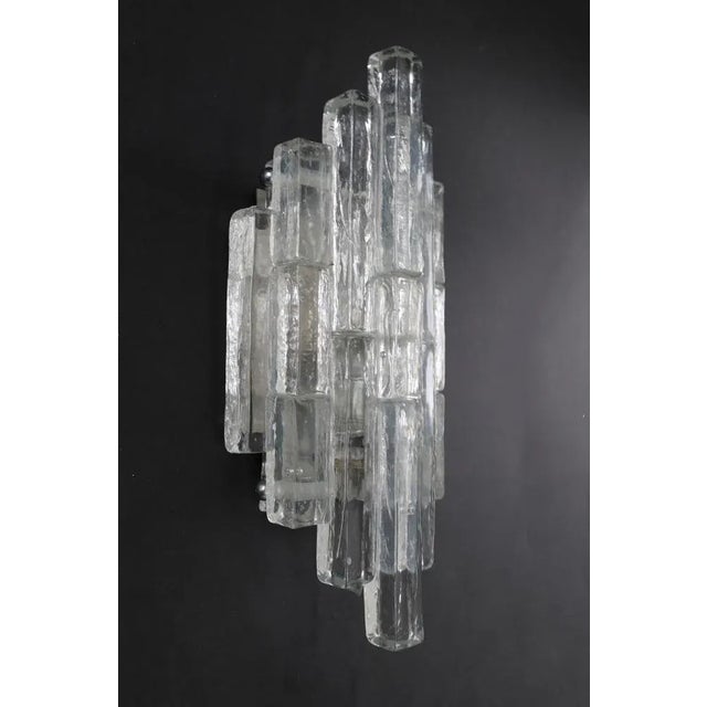 Ice Glass Wall Lamp by Albano Poli for Poliarte Linea, Italy, 1970s For Sale - Image 3 of 6