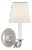 Thomas O'Brien for Visual Comfort Signature Channing Single Sconce in Polished Nickel with Linen Shade For Sale