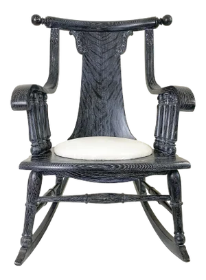 Antique Cerused Tiger Oak Rocking Chair
