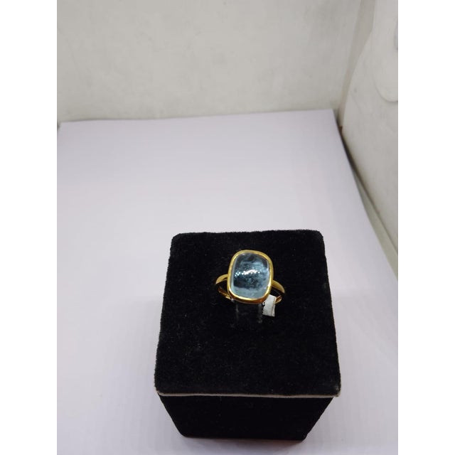 Gemstone details Gold Purity: 14K Solid Gold Aquamarine: 7.07 cts 14K gold Gross weight: 4.23grams Net weight: 2.82 grams...