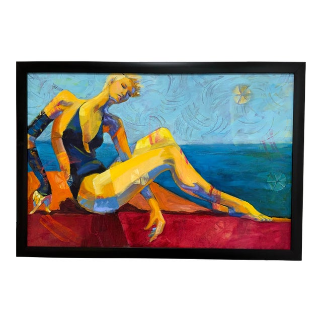 "Bathing Beauty" Oil Painting, Framed For Sale