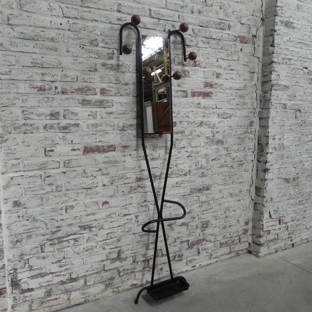 1950s Vintage Wall Coat Rack with Beech Balls, 1950s For Sale - Image 5 of 15