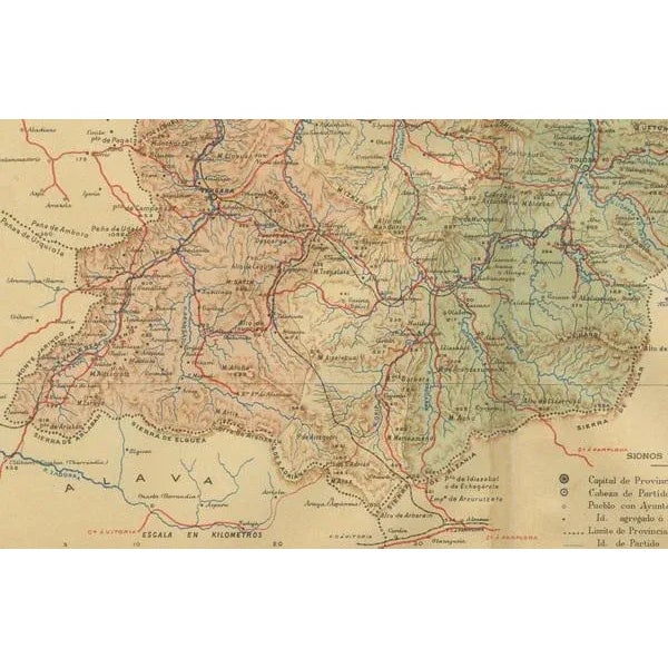 A Cartographic Snapshot of the Basque Coastline and Highlands, 1902 For Sale - Image 3 of 7