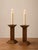 Elegant pair of monumental candlesticks made from solid oak, produced by the famous Dutch manufacturer Meubelfabriek...