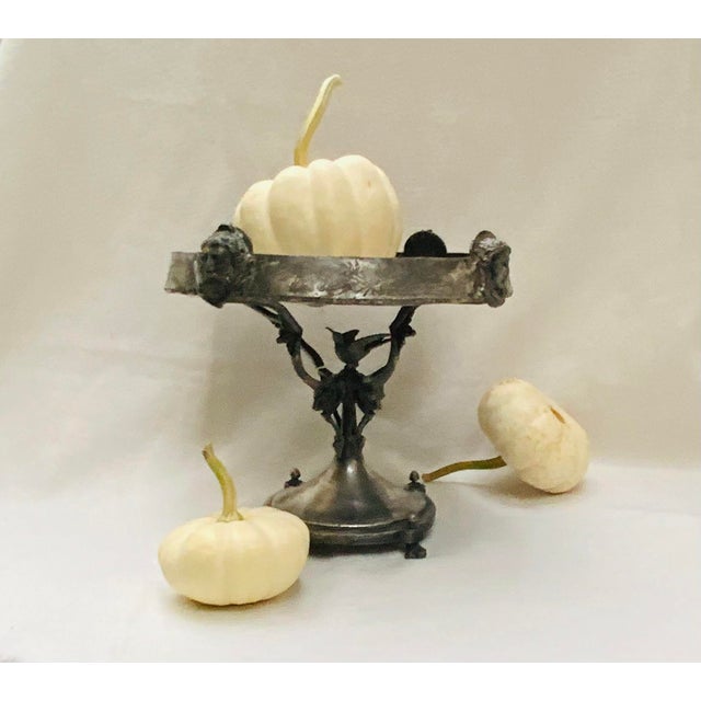 19th Century American Victorian Figural Silver-Plate Centerpiece Tazza For Sale - Image 14 of 18