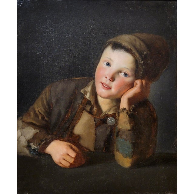 Victorian Portrait of a Child Coal Worker -19th Century Victorian Oil Painting For Sale - Image 3 of 9