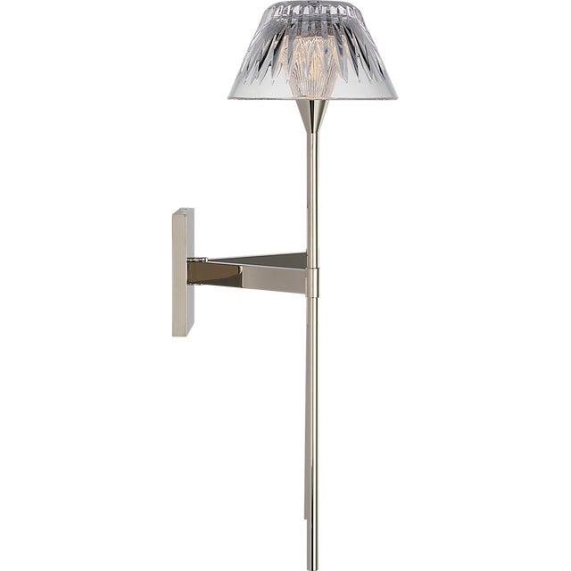 Waterford for Visual Comfort Signature Blaze 19" 2 Light Tail Sconce in Polished Nickel with Clear Crystal For Sale In Houston - Image 6 of 13