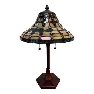 Stained Glass Tiffany Inspired Table Lamp For Sale