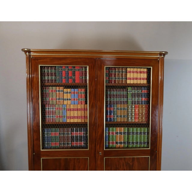 Maroon Louis XVI Mahogany Bookcase For Sale - Image 8 of 15