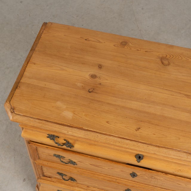 Late 19th Century 19th Century Danish Waxed Pine Chest of Four Drawers For Sale - Image 5 of 14