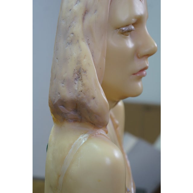 Plastic 1980s Emily Kaufman Resin Solitaire Woman Smoking Cigarette Wall Art Sculpture 54" For Sale - Image 7 of 15